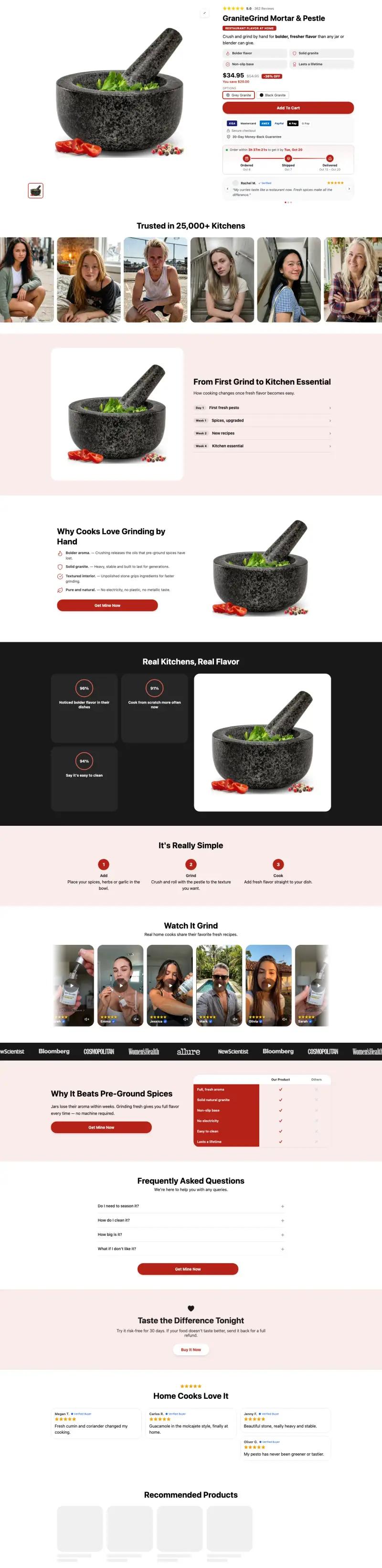 Kitchen & Cooking — Shopify product page template generated by Ecopy for a kitchen tools product