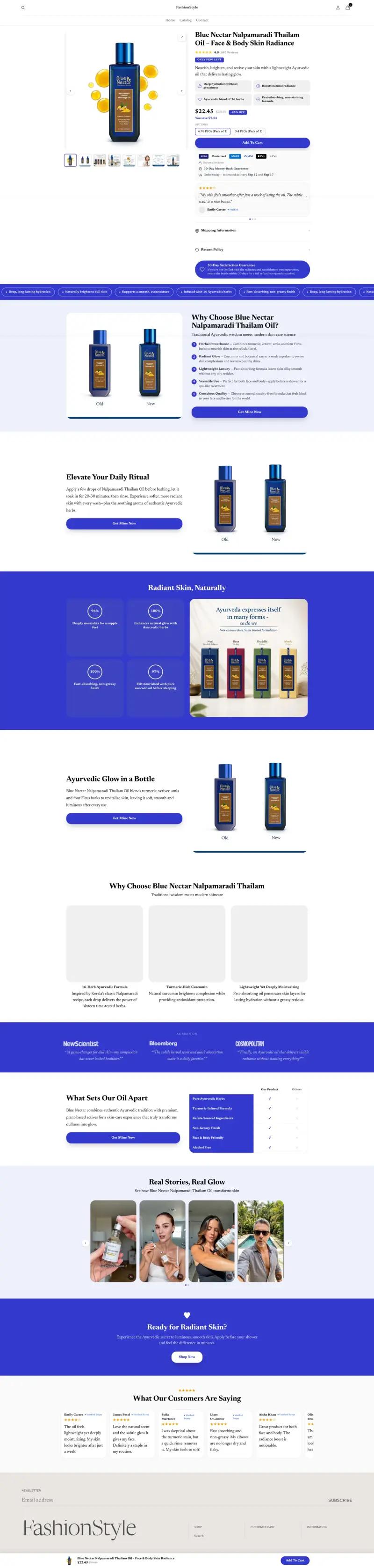 Indigo Beauty — Shopify product page template generated by Ecopy for a beauty product