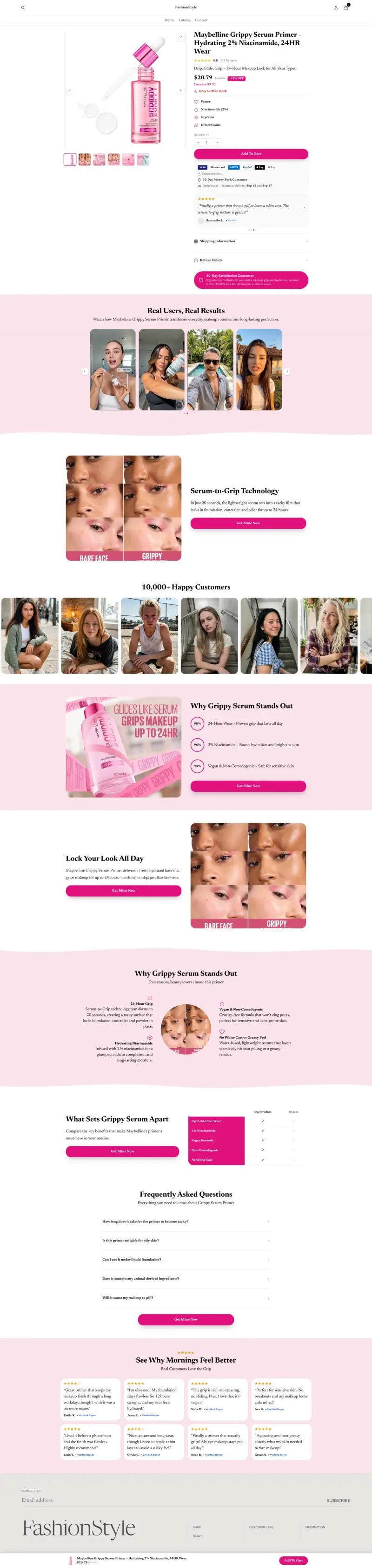 Rosé Self-Care — Shopify product page template generated by Ecopy for a self-care product