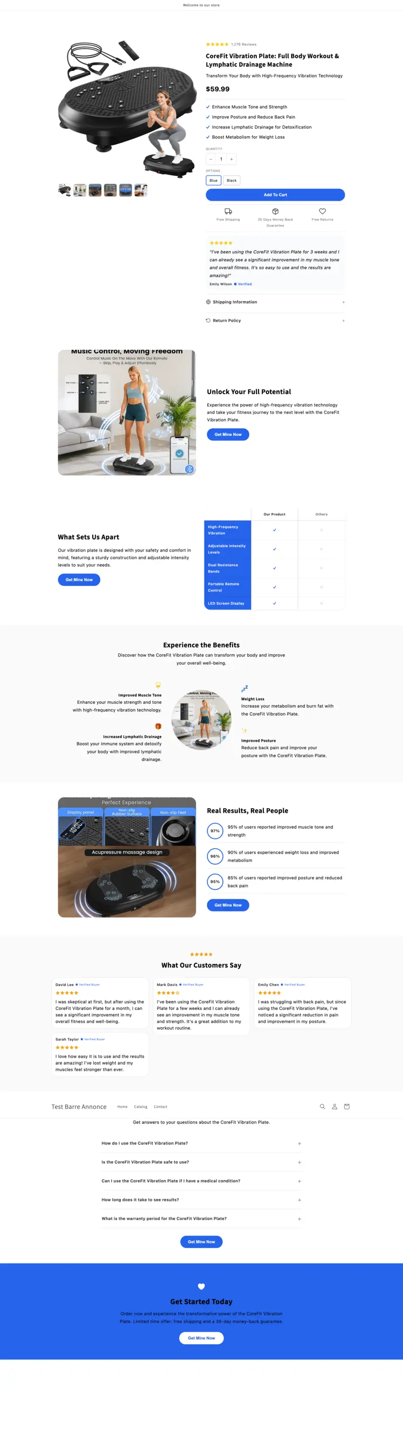 Shopify product page generated by Ecopy for a fitness gear product